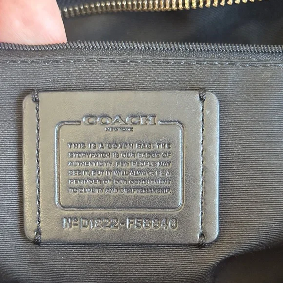 Coach Black Tote with Gold Accents - Picture 5 of 9